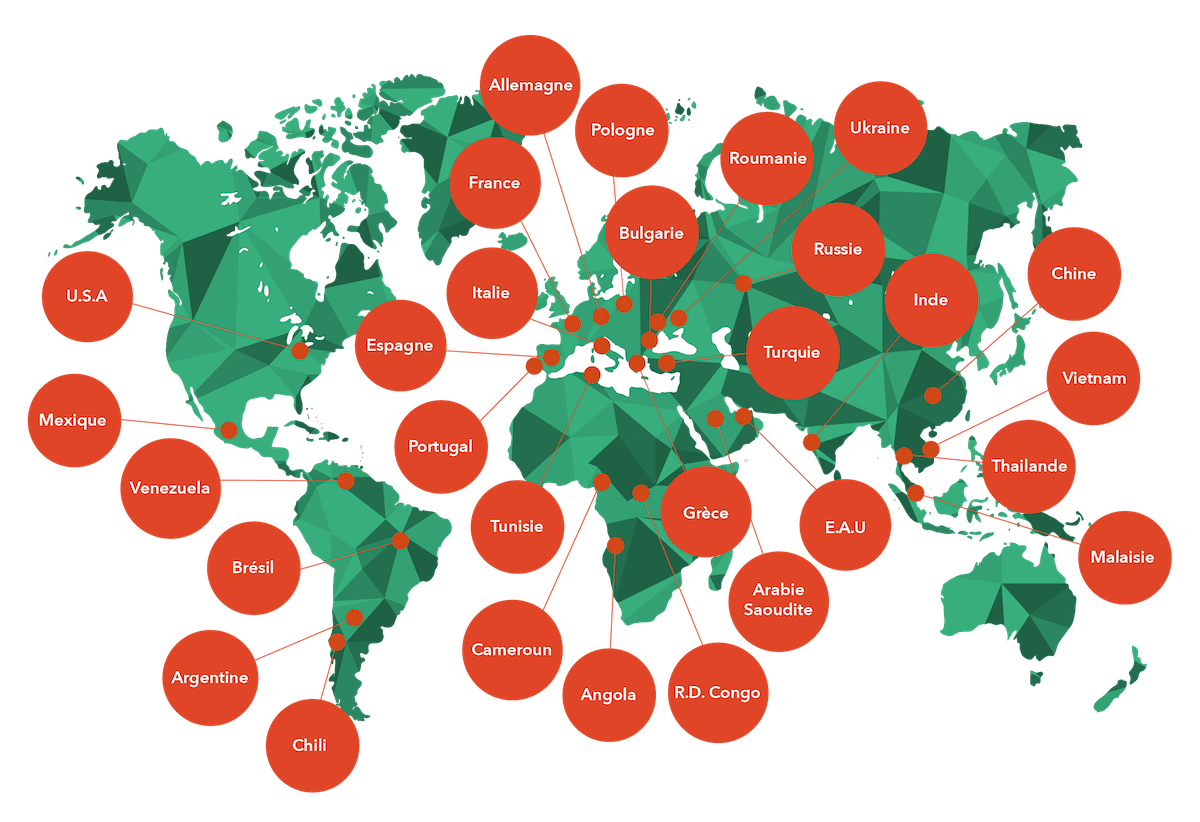 Vertech' dans le monde